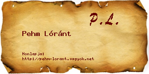 Pehm Lóránt névjegykártya