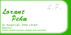 lorant pehm business card