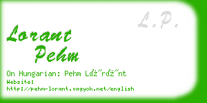 lorant pehm business card